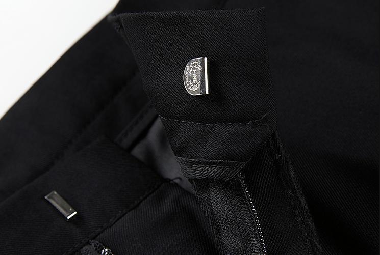 RT No. 3157 BLACK WIDE STRAIGHT PANTS Product Image