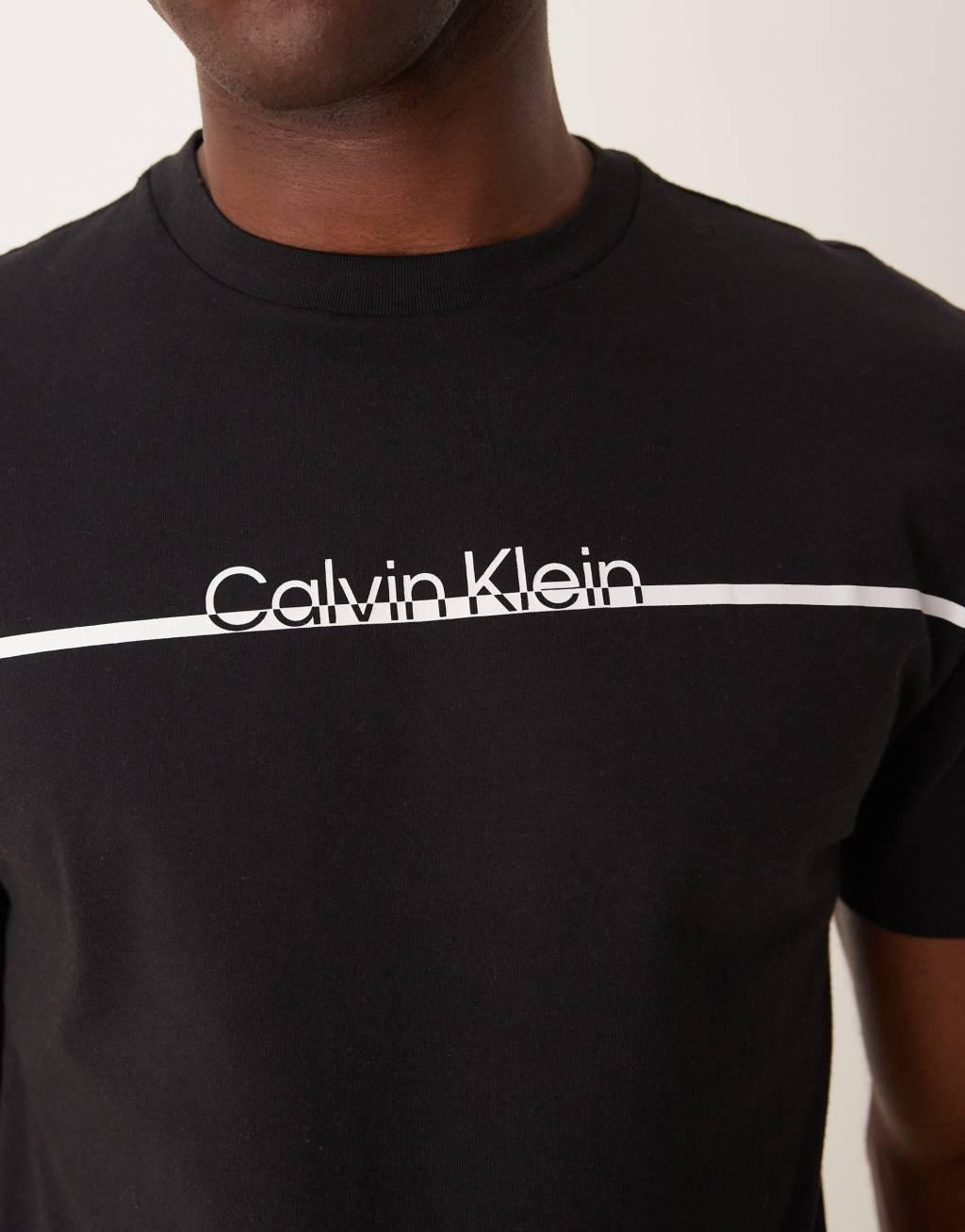 Calvin Klein line logo t-shirt in black Product Image