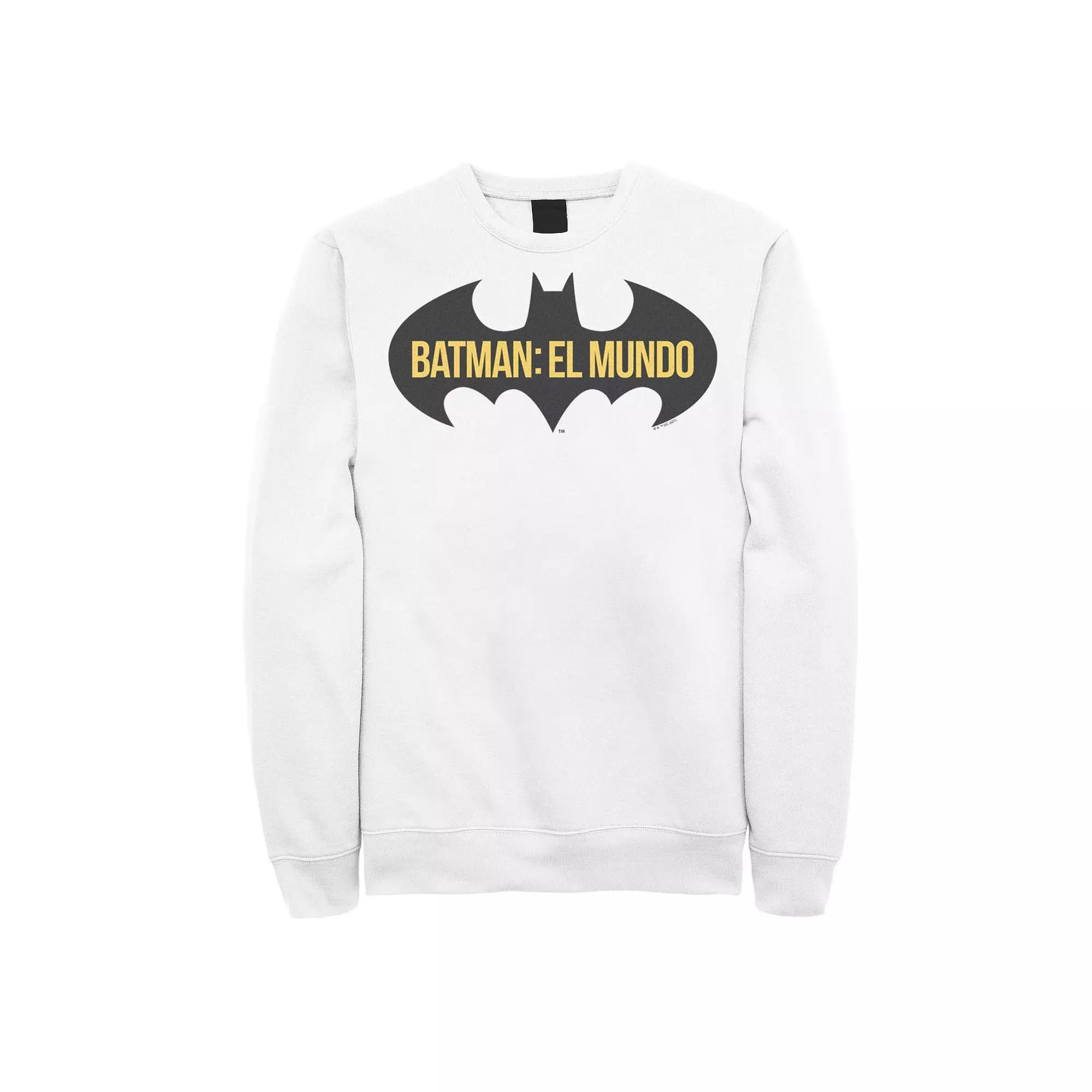 Men's Batman: El Mundo Spain Bat Logo Sweatshirt, Size: XL, White Product Image