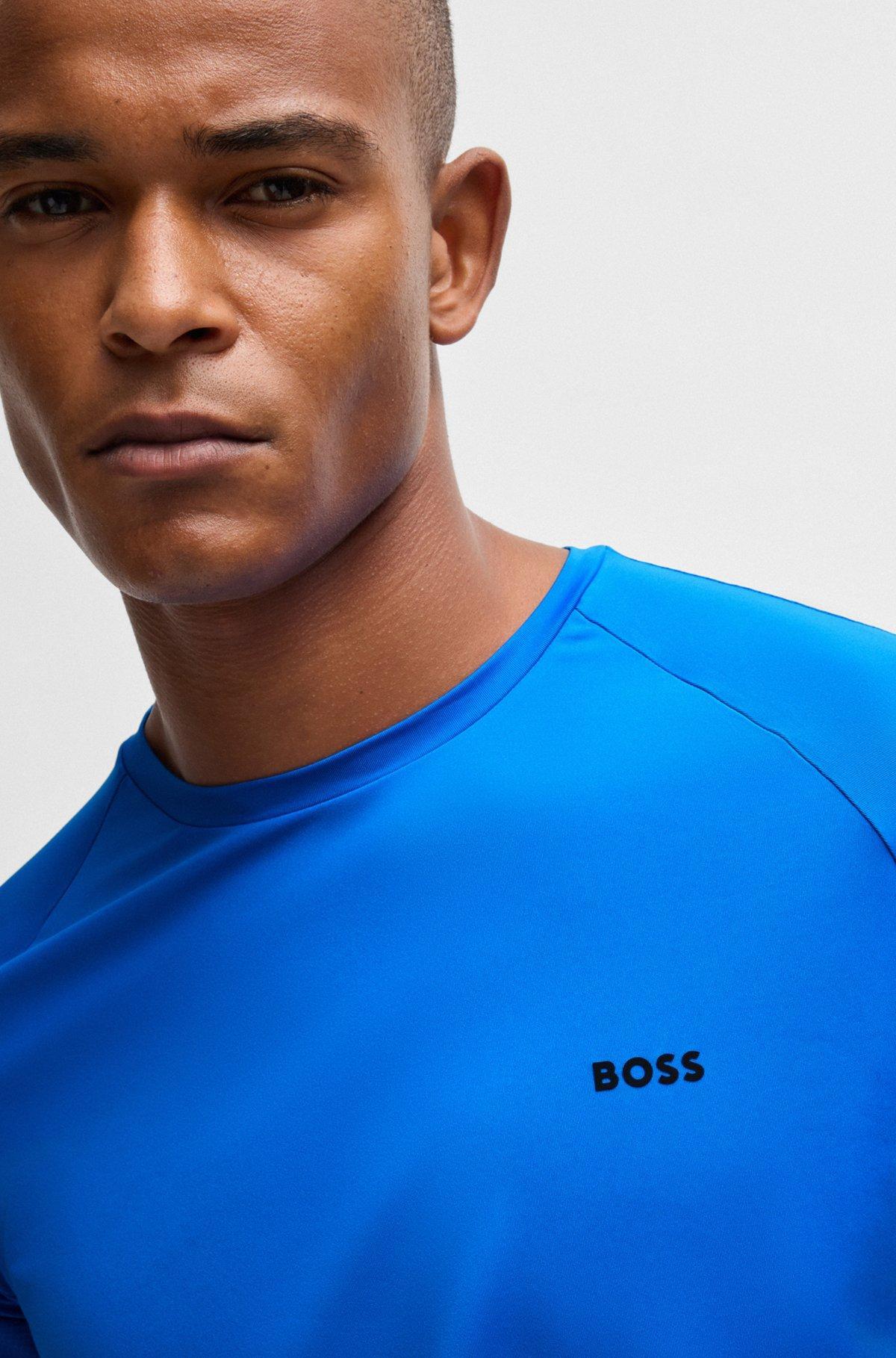 Performance-stretch T-shirt in mixed materials Product Image