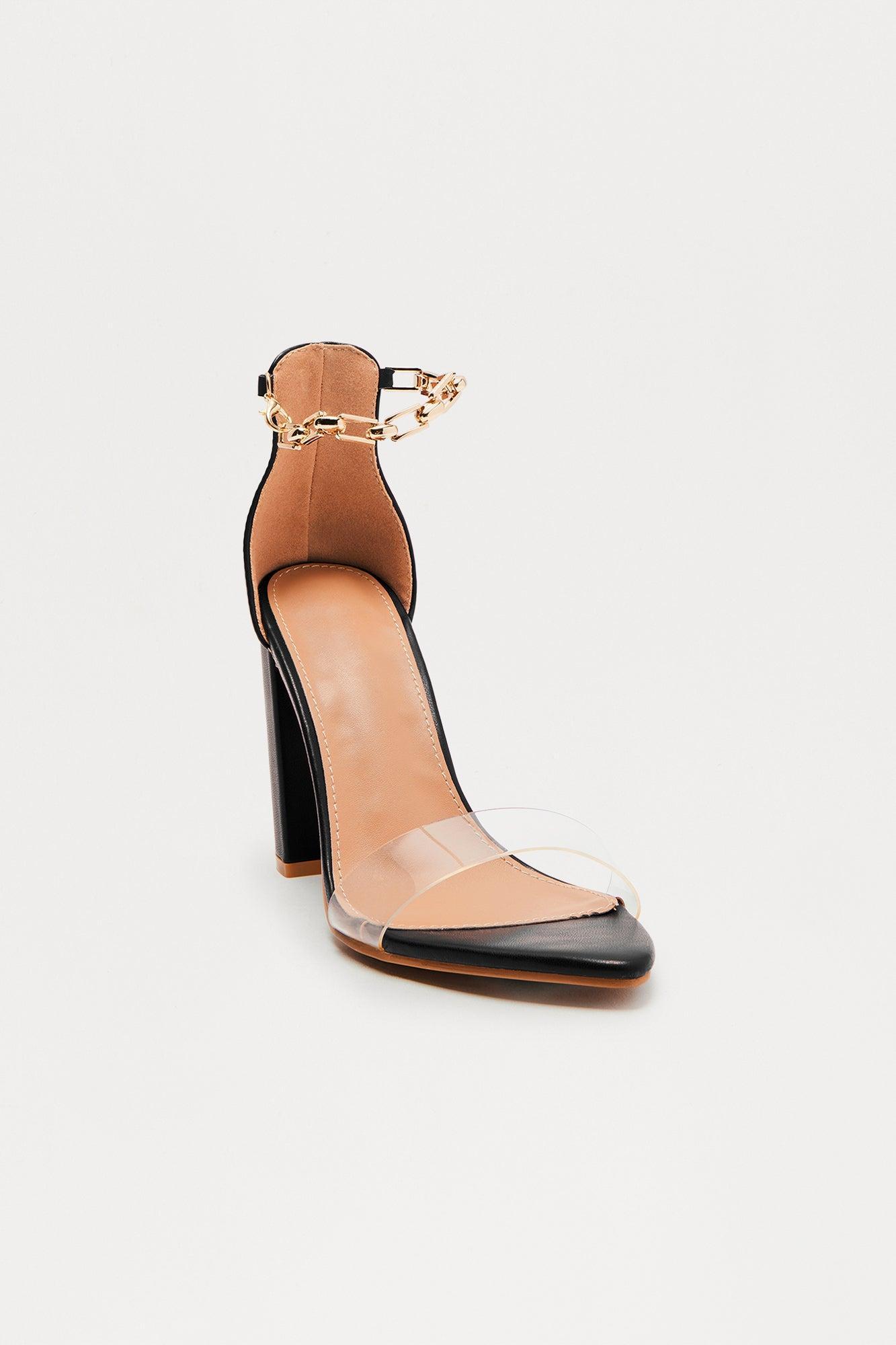 Carter Ankle Strap Heels - Black Product Image