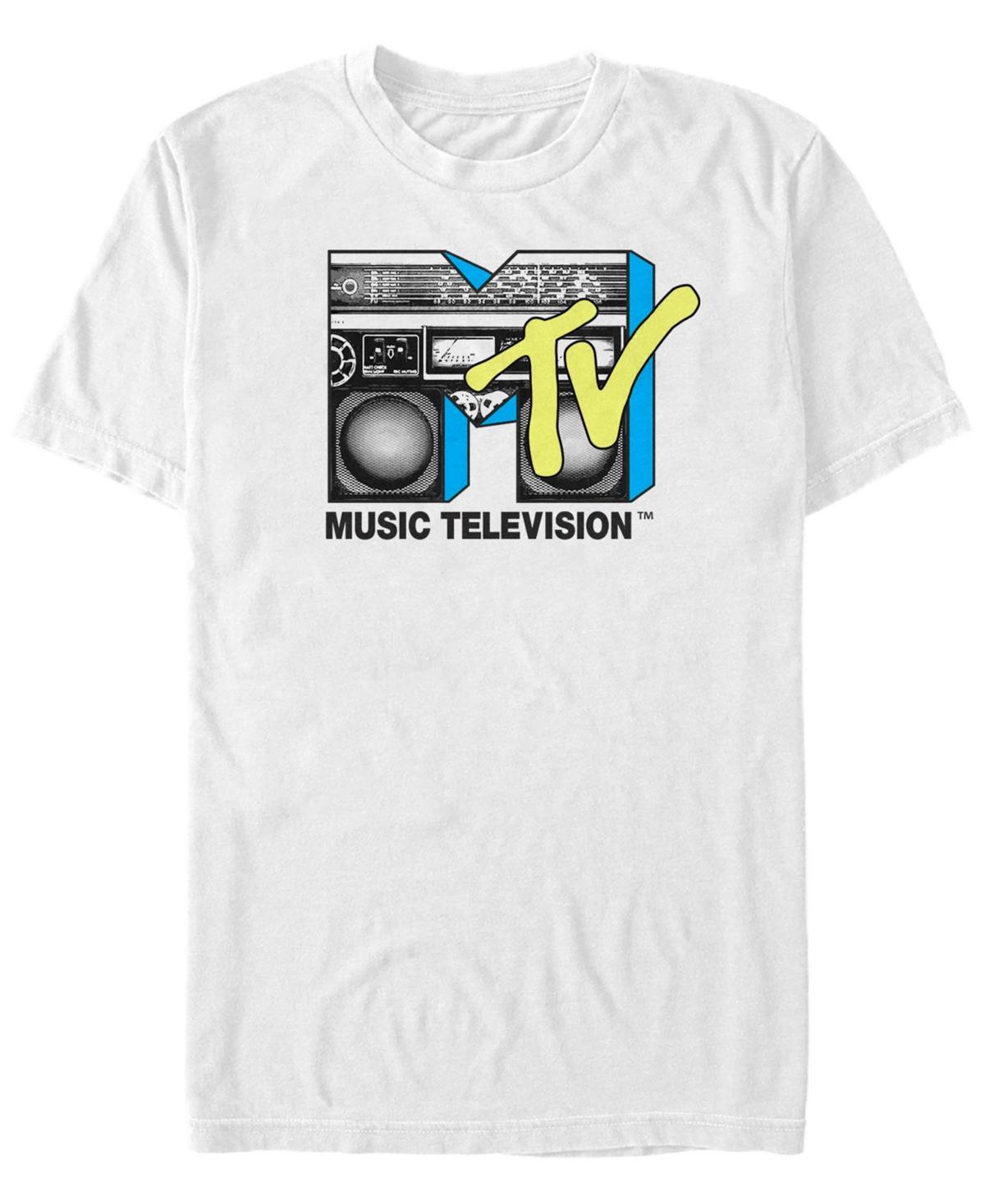 Men's MTV Logo Black And Yellow Boombox Tee, Size: XXL, White Product Image