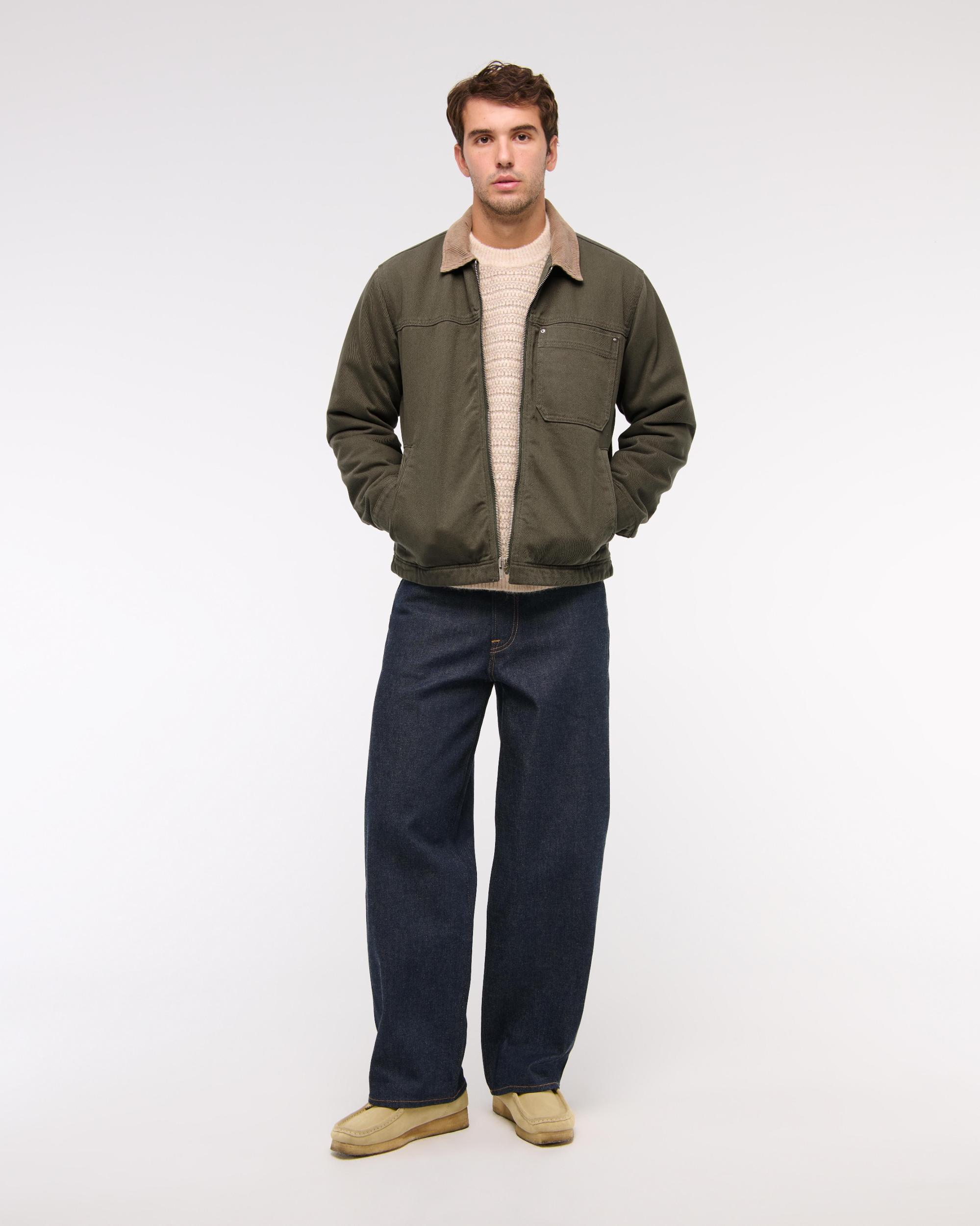 Flannel-Lined Zip Workwear Jacket Product Image