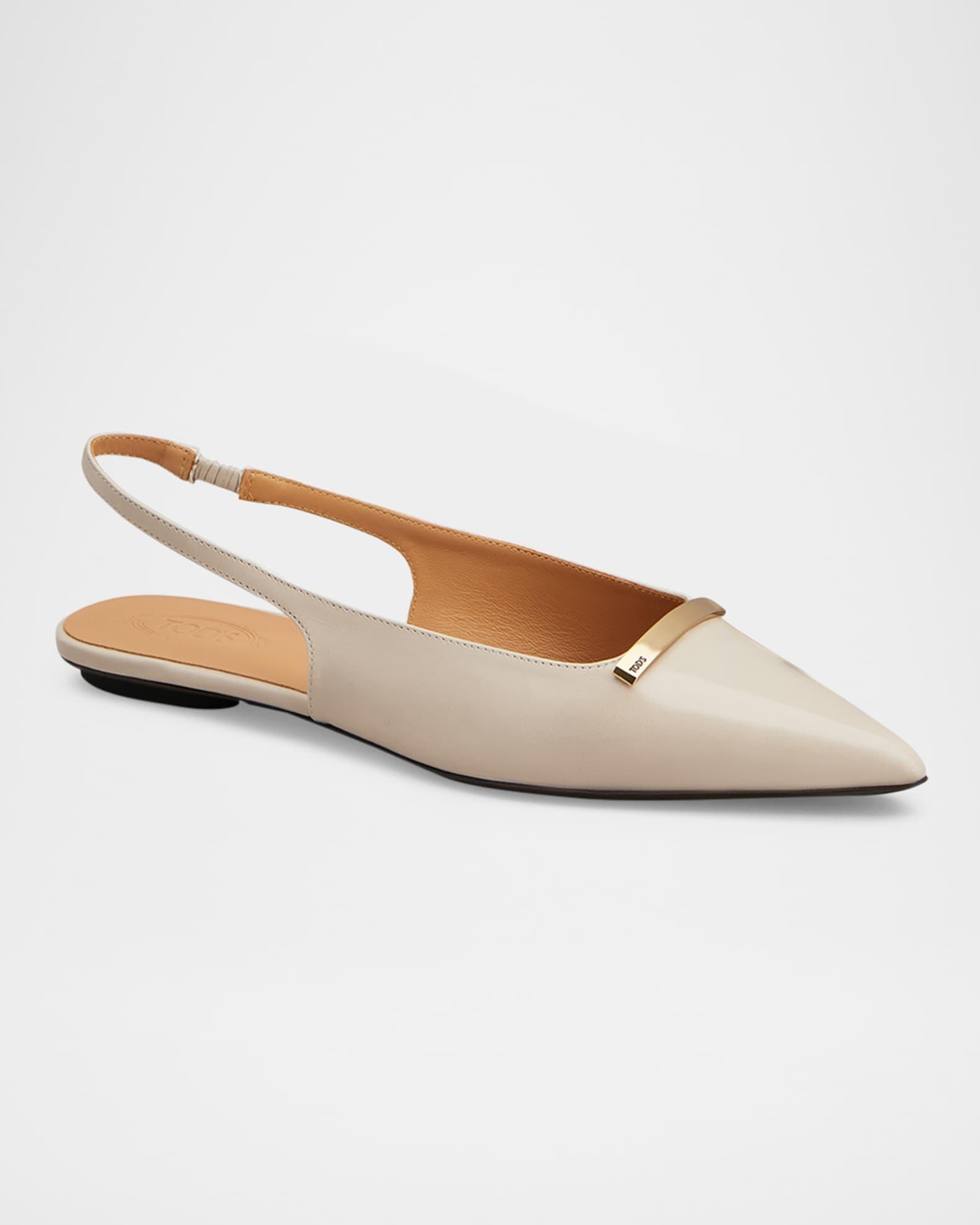 Bar Leather Slingback Ballerina Flats Product Image