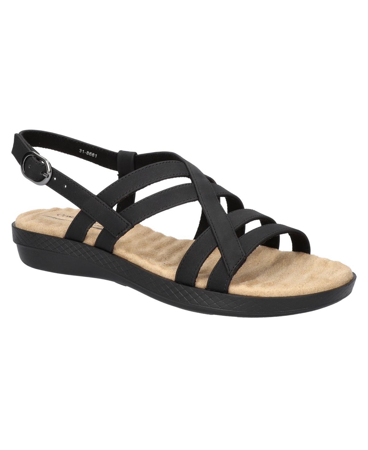 Easy Street Lobo Women's Strappy Slingback Sandals, Size: 8.5, Black Product Image