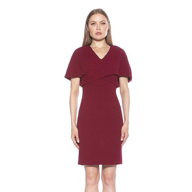 Women's ALEXIA ADMOR Devi V Neck Wrap Sheath Dress, Size: XS, Green Product Image