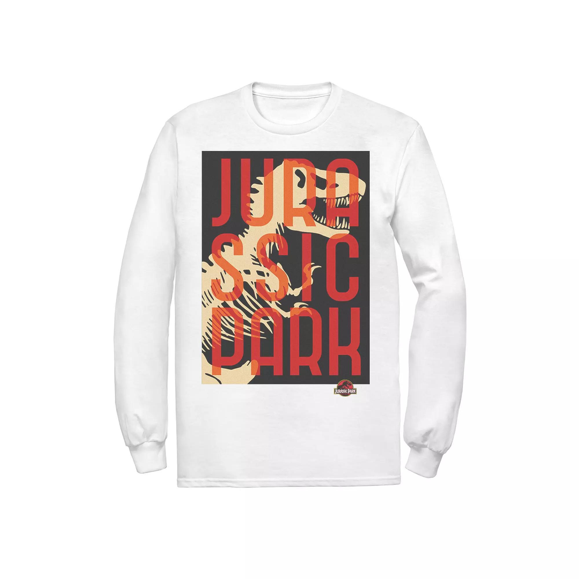 Men's Jurassic Park Split Typography T-Rex Bones Tee, Size: XL, White Product Image