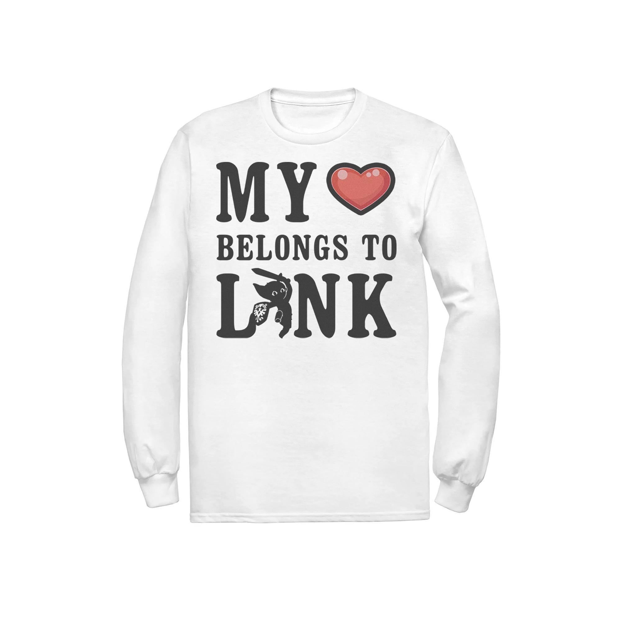 Men's Nintendo The Legend Of Zelda My Heart Belongs to Link Tee, Size: Small, White Product Image