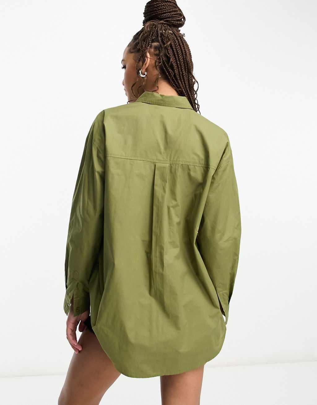 Miss Selfridge poplin utility oversized shirt Product Image