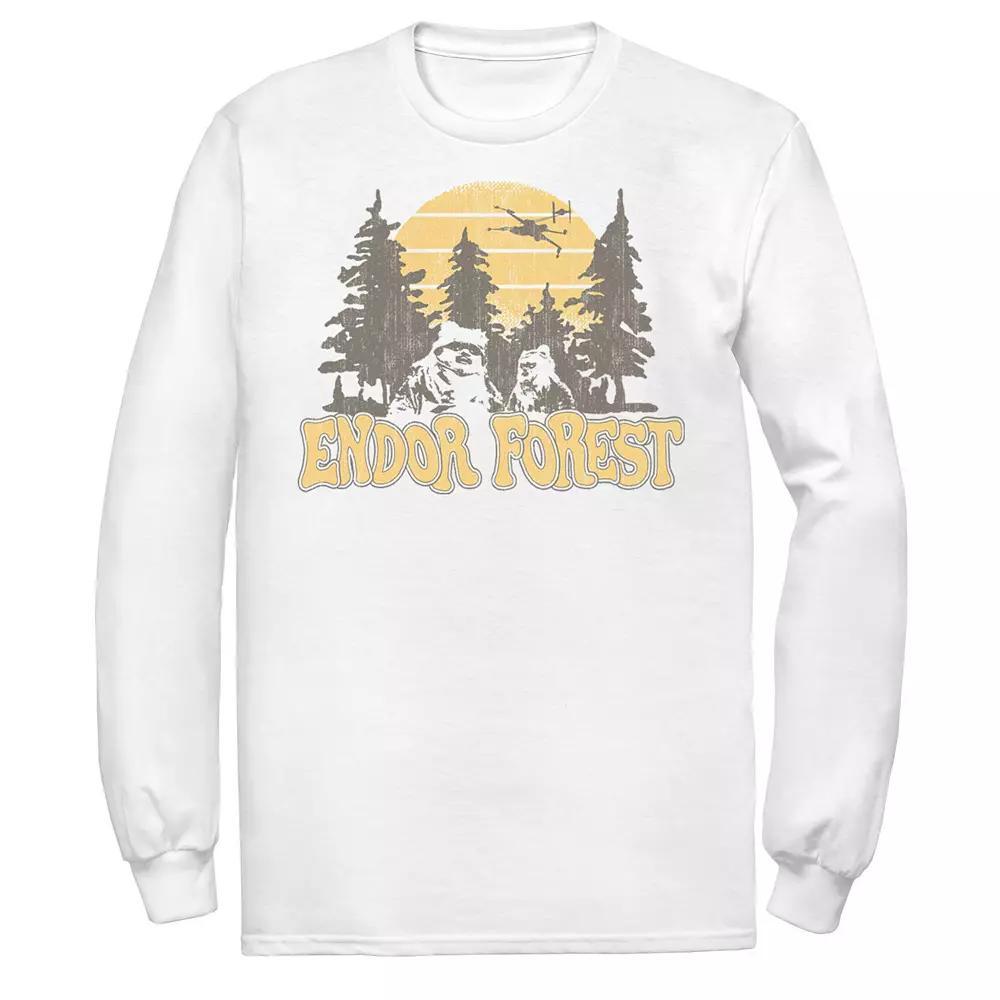Men's Star Wars Ewoks Endor Forest Sunset Tee, Size: Medium, White Product Image