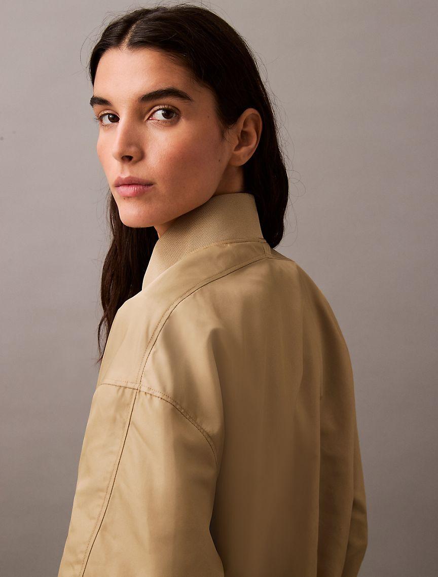 Calvin Klein Women's Nylon Bomber Jacket - Brown - M Product Image
