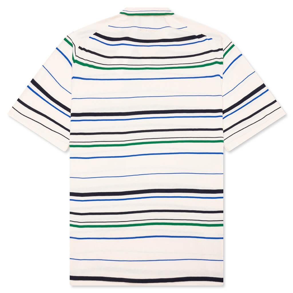 Adidas x Wales Bonner Knit Polo - Wonder White/Green/Blue Bird Male Product Image