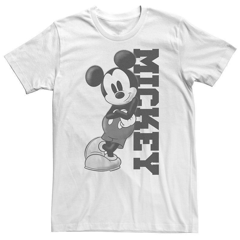 Disney's Mickey Mouse Big & Tall Leaning on Name Tee, Men's, Size: 3XL Tall, White Product Image