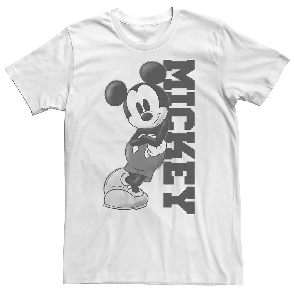 Disney's Mickey Mouse Big & Tall Leaning on Name Tee, Men's, Size: 3XL Tall, White Product Image