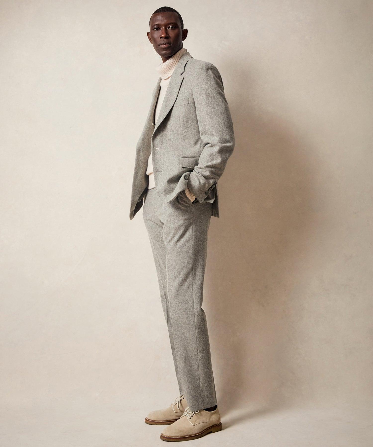 Italian Flannel Sutton Jacket in Light Grey Product Image