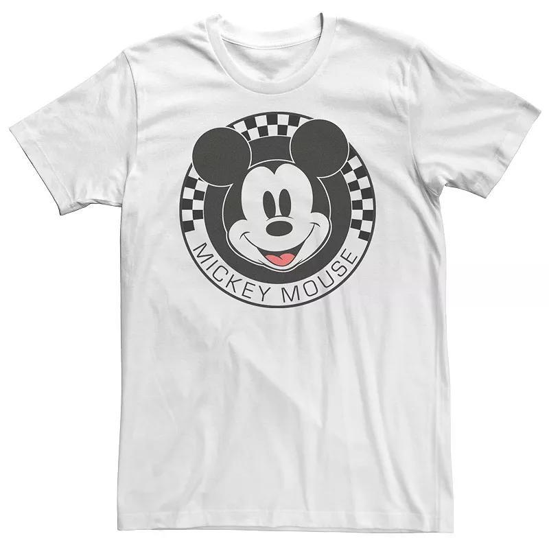 Big & Tall Disney Mickey & Friends Mickey Mouse Checkerboard Circle Tee, Men's, Size: 3XL Tall, White Product Image