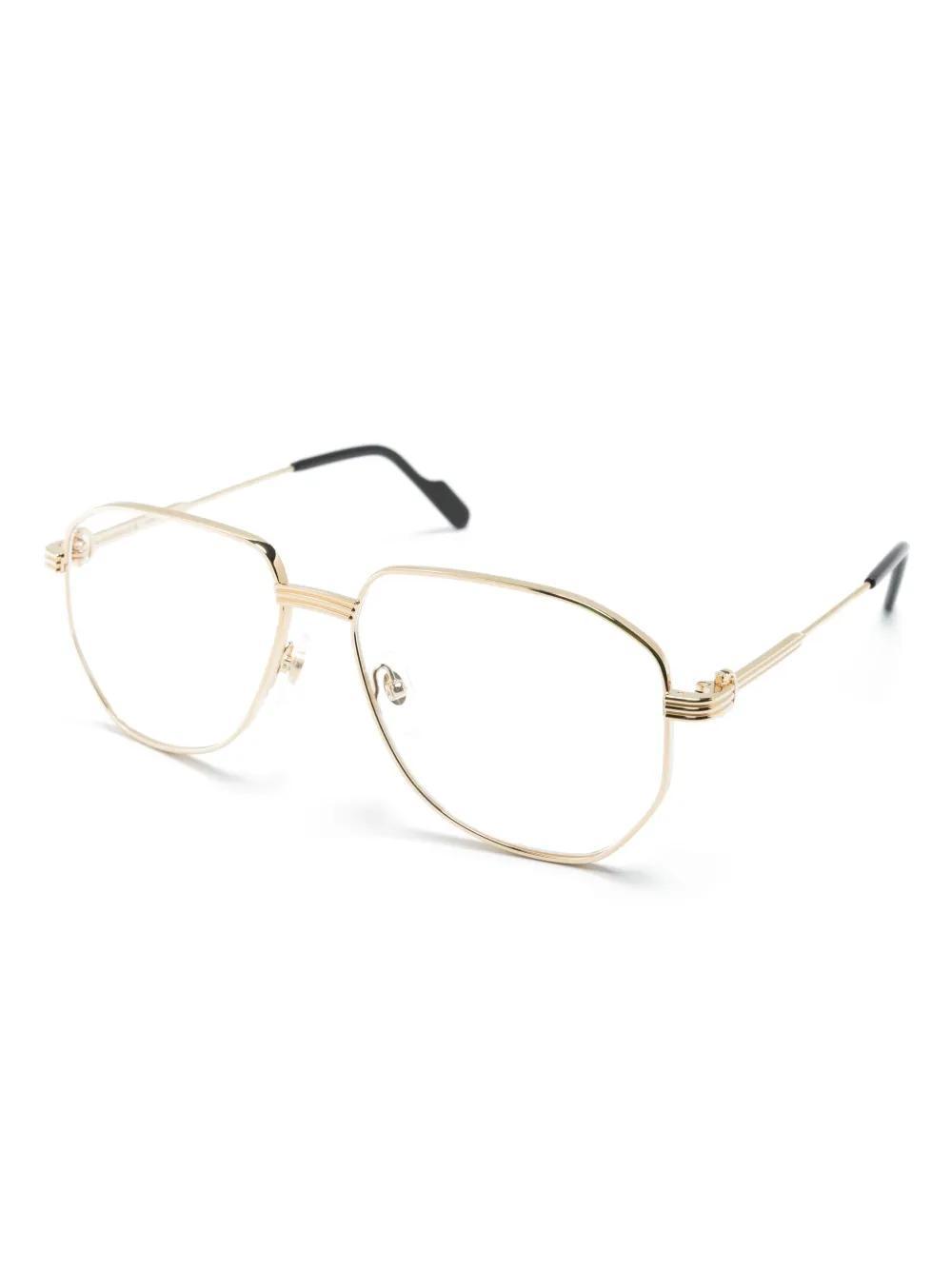 CARTIER Pilot-frame Glasses In Gold Product Image