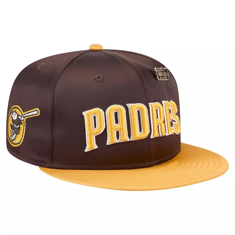 Men's New Era Brown/Gold San Diego Padres Satin 59FIFTY Fitted Hat, Size: 7 5/8 Product Image