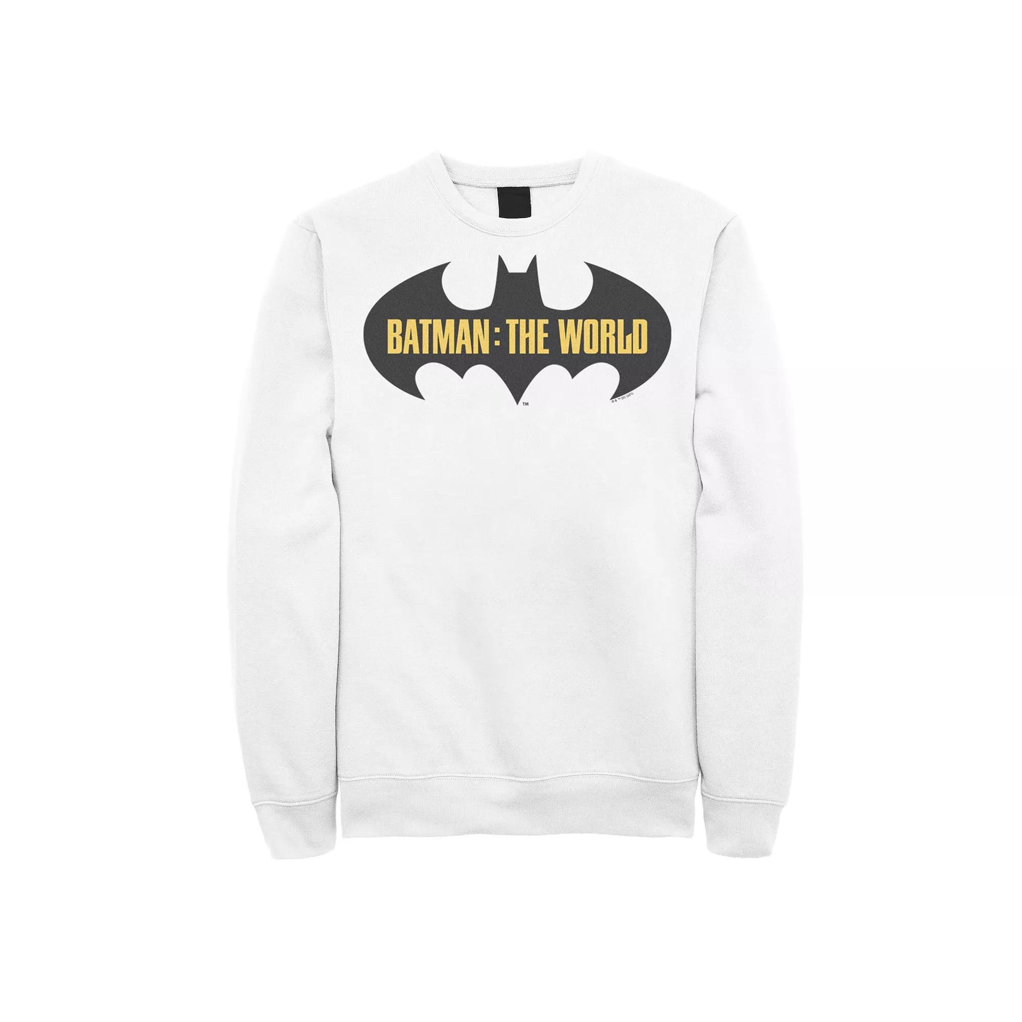 Men's Batman: The World Germany Red Logo Sweatshirt, Size: XXL, White Product Image
