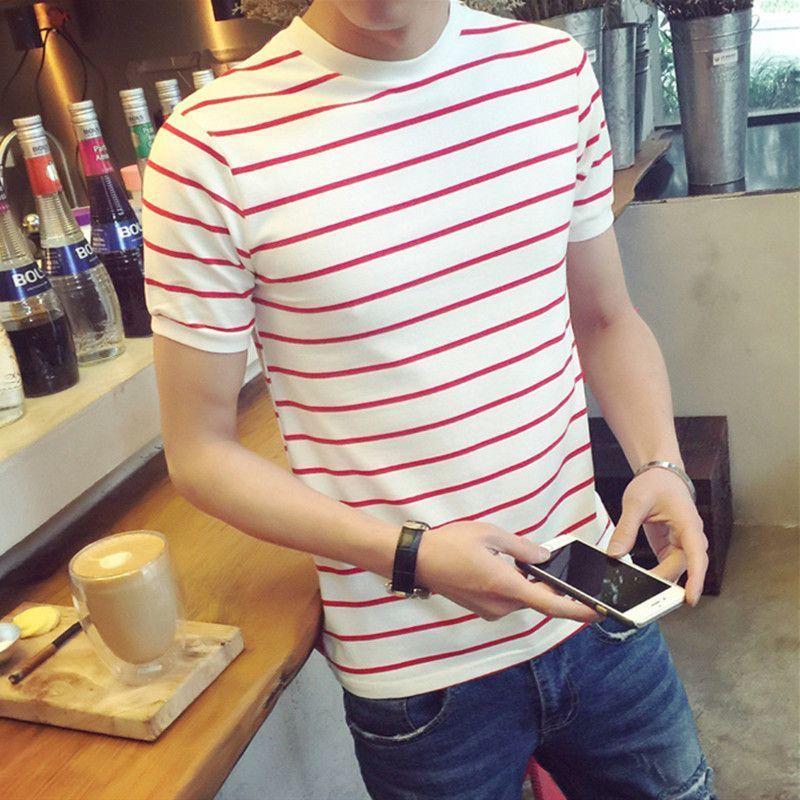 Short-Sleeve Striped T-Shirt Product Image