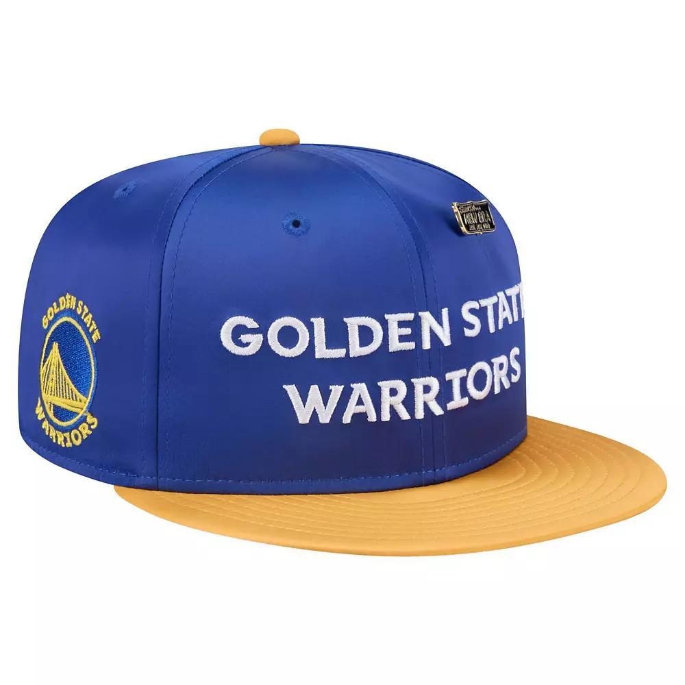Men's New Era  Purple/Gold Los Angeles Lakers Throwback Satin Vintage Pin Two-Tone 59FIFTY Fitted Hat, Size: 8 Product Image