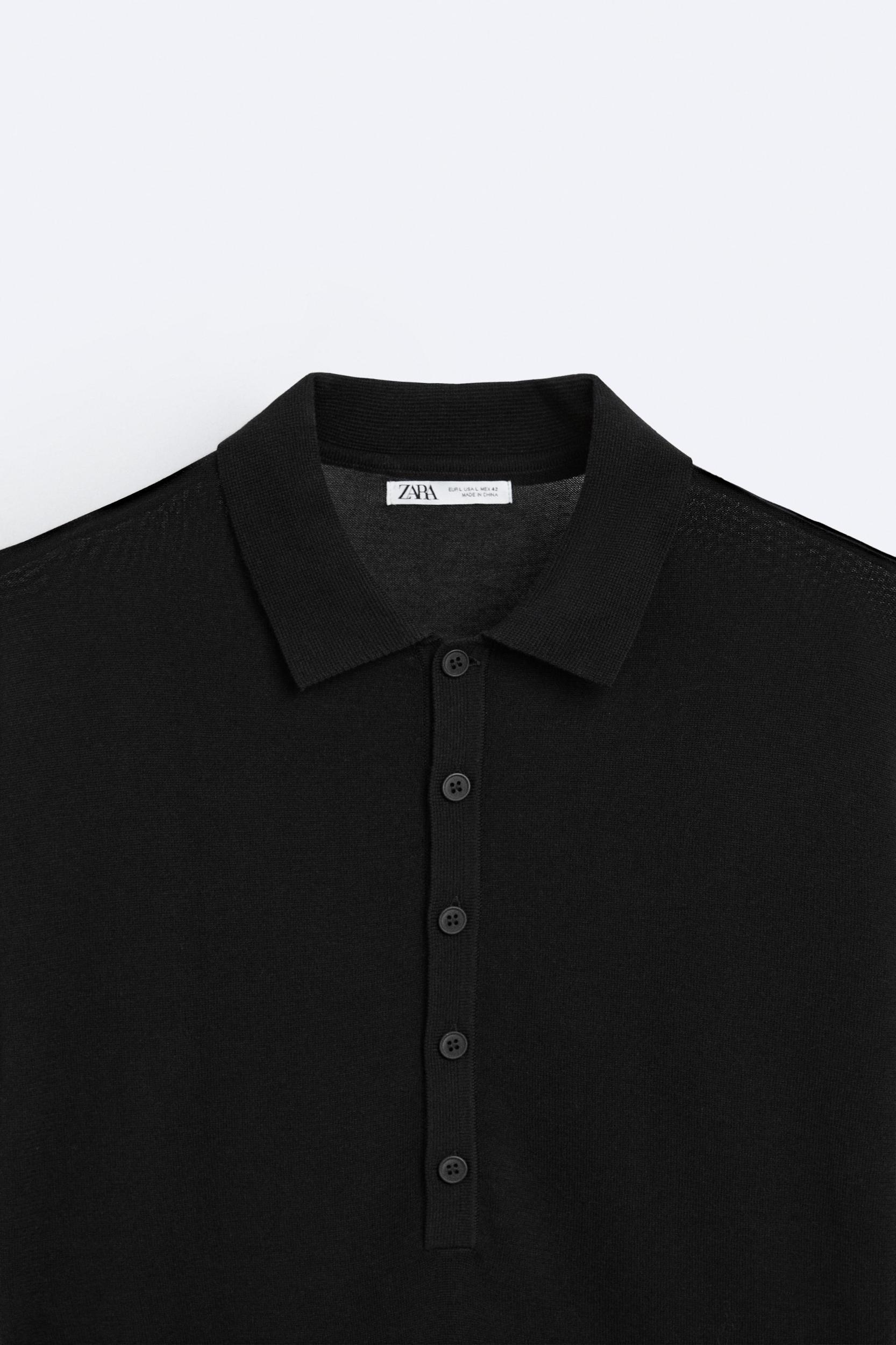 BUTTONED KNIT POLO TOP Product Image