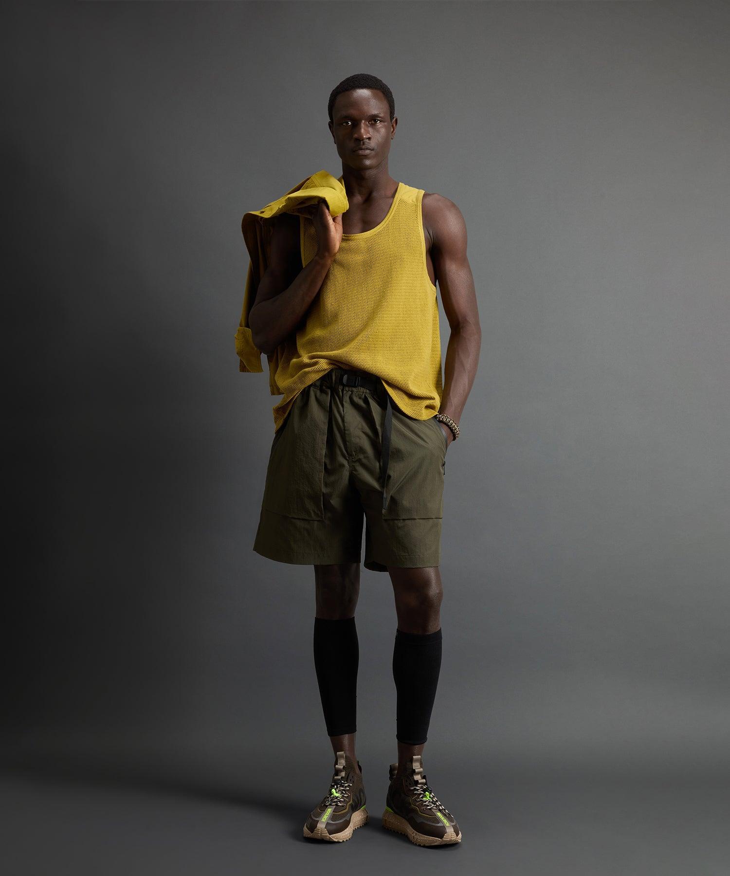 Todd Snyder x Woolrich Mesh Tank in Golden Palm Product Image
