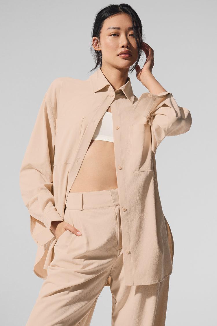 Dreamscape Button Down Long Sleeve - Macadamia Product Image