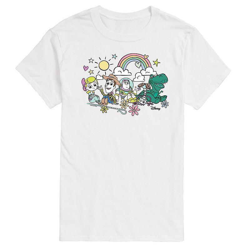 Disney / Pixars Toy Story 4 Mens Group Sitting Graphic Tee Ivory Product Image