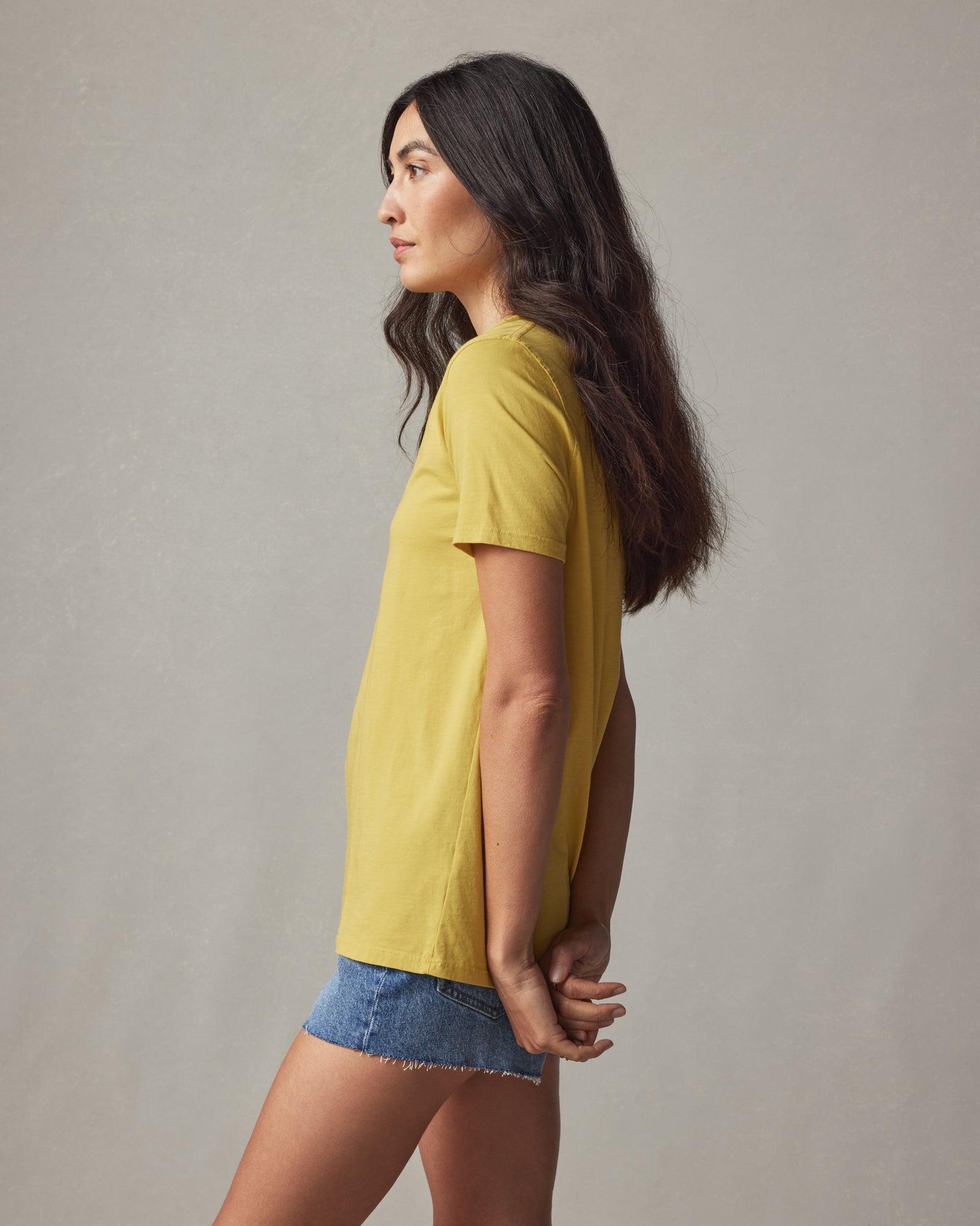 Women's Classic Cotton V-Neck Tee - Flaxen Female Product Image