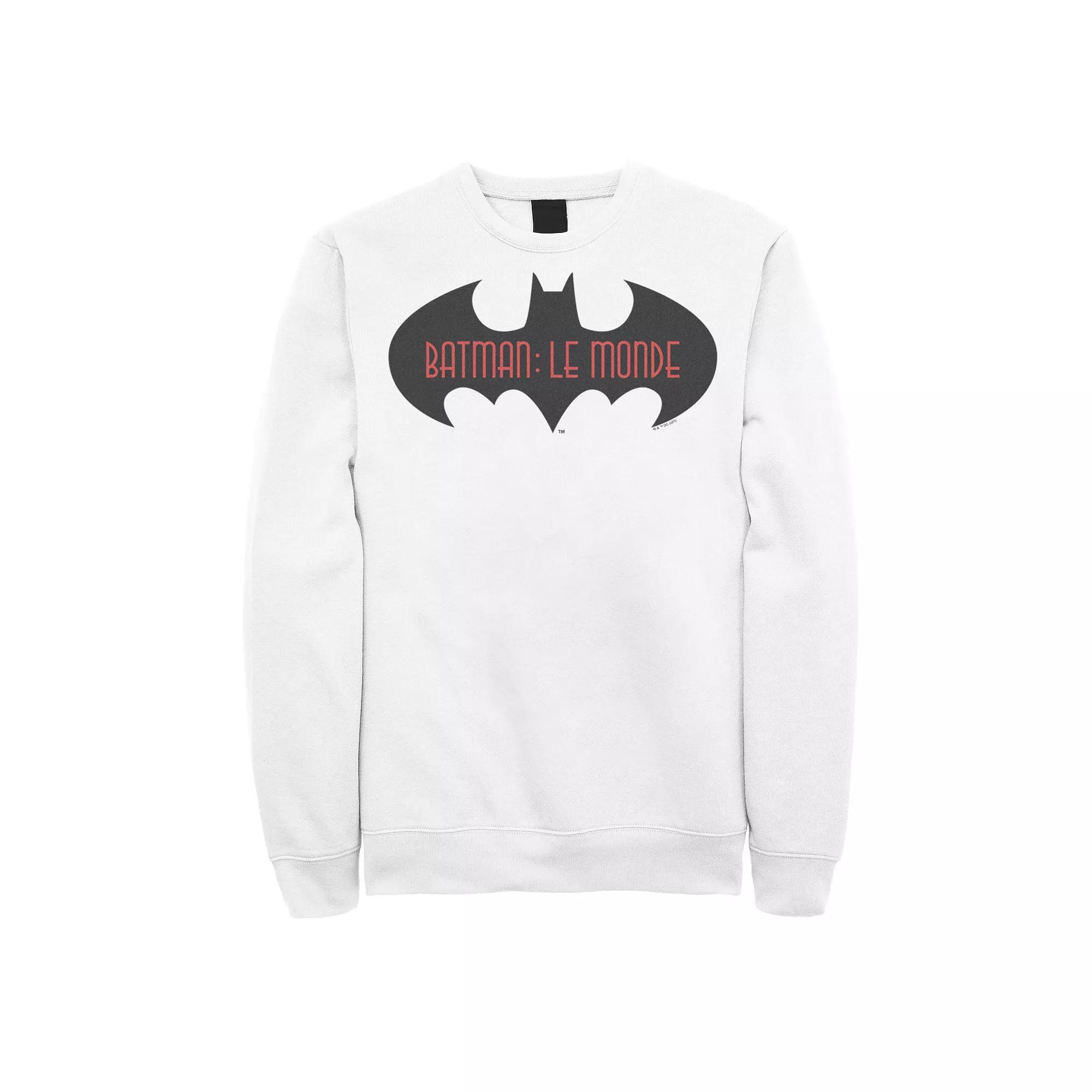 Men's Batman: Le Monde France Logo Sweatshirt, Size: XXL, White Product Image