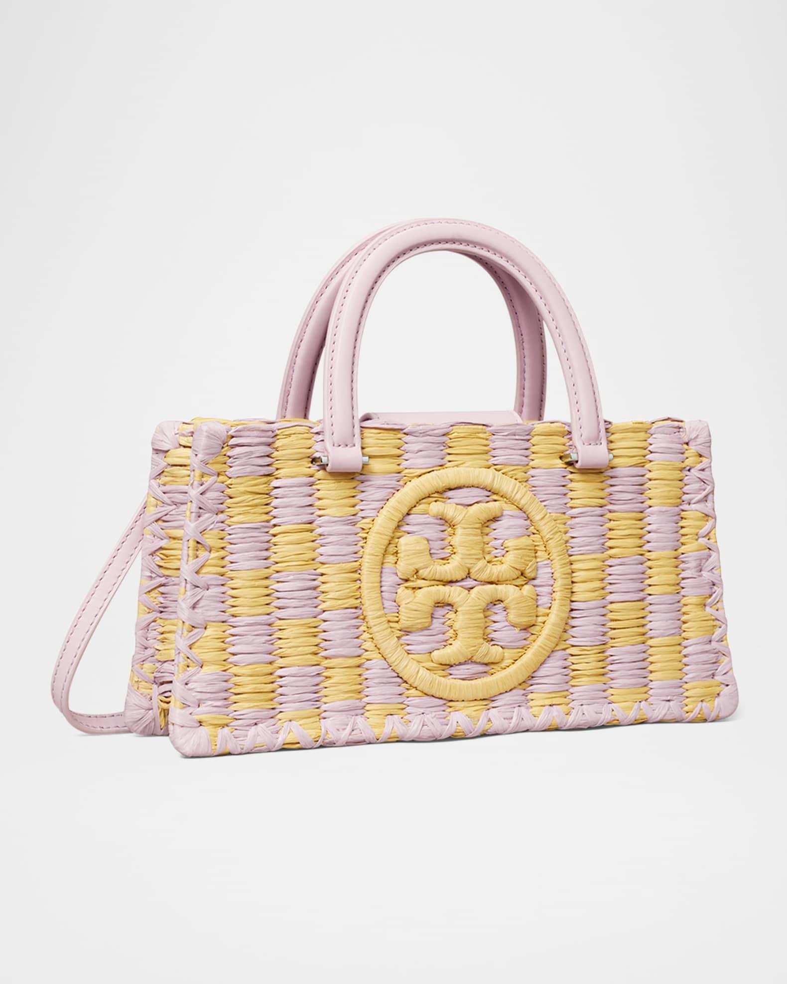 Ella Checkered Crochet Top-Handle Bag Product Image