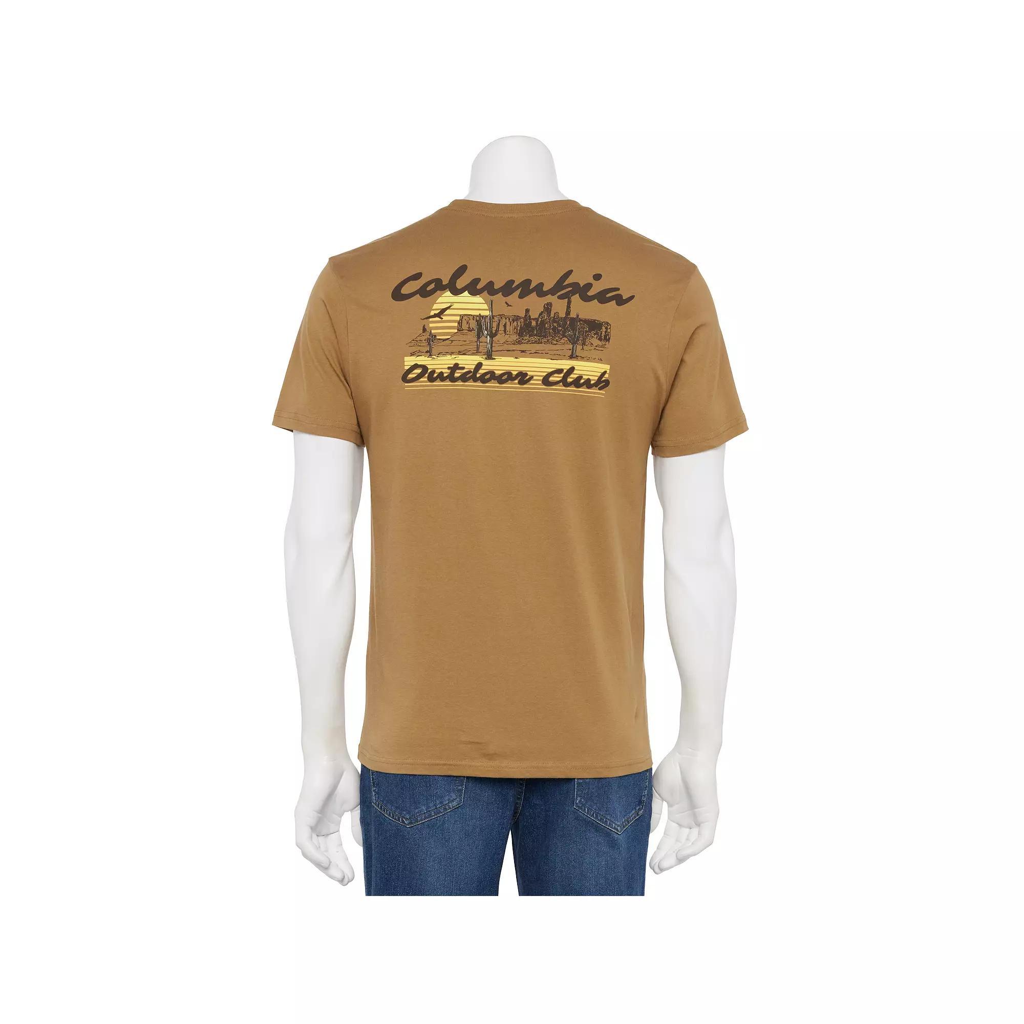 Men's Columbia Short Sleeve Back Graphic Tee, Size: Small, Brown Product Image