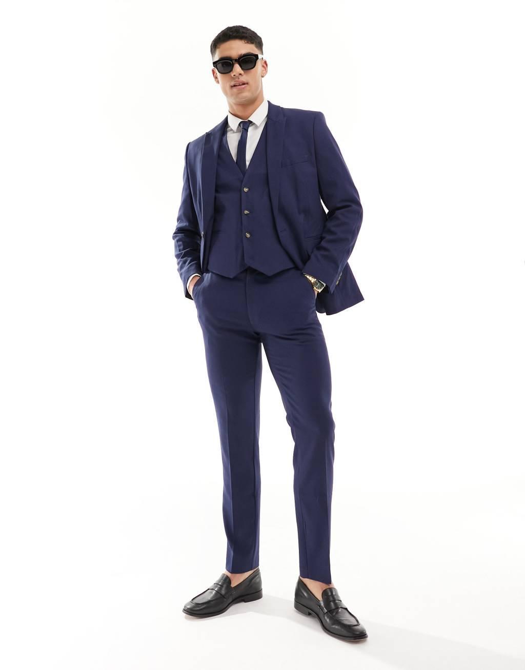 ASOS DESIGN wedding slim suit vest Product Image