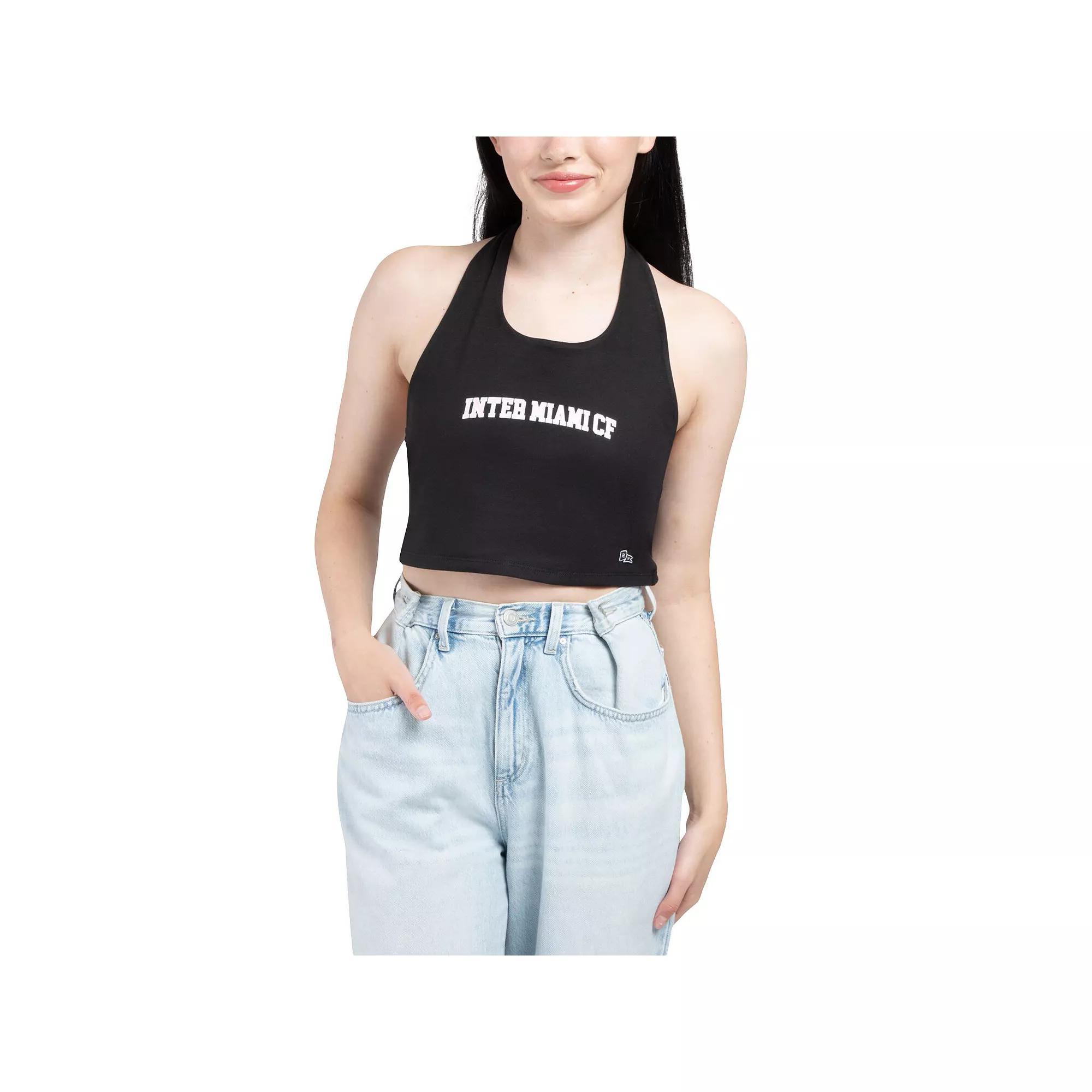 Women's Hype and Vice Black Inter Miami CF Tailgate Halter Cropped Top, Size: Medium, Mls Black Product Image