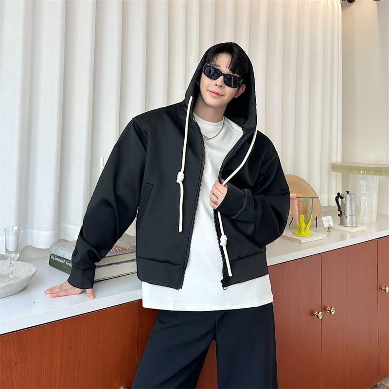 Plain Zip Hoodie Product Image
