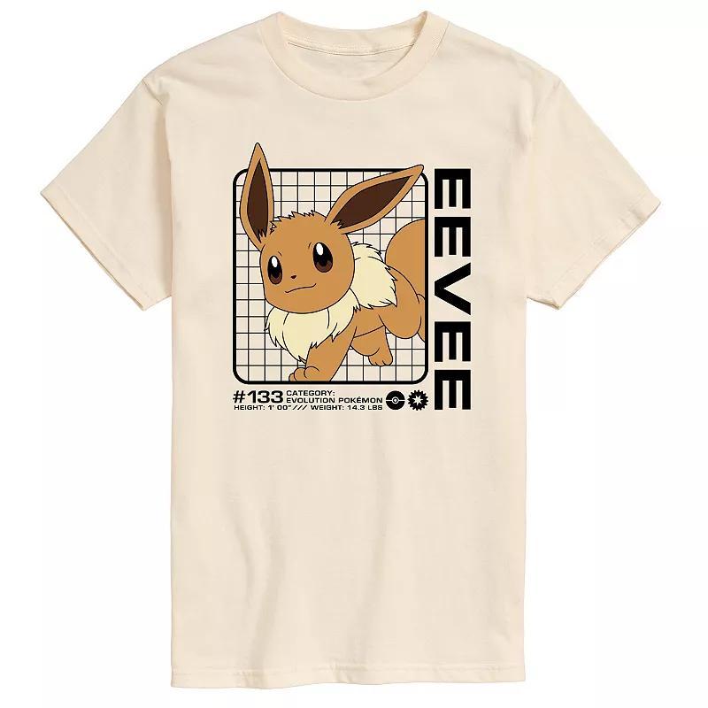 Men's Pokemon Eevee Stats Graphic Tee, Size: Large, Beige Product Image