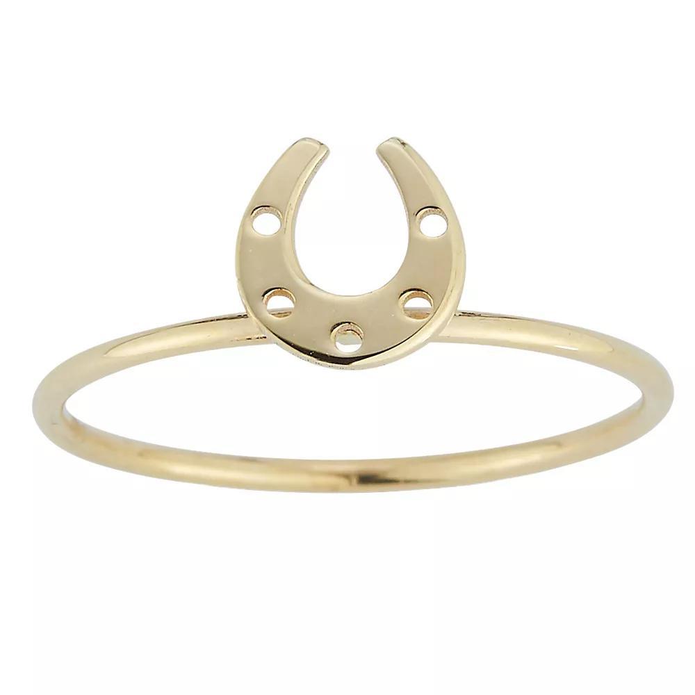 LUMINOR GOLD 14k Gold Horseshoe Stackable Ring, Women's, Size: 6, Yellow Product Image