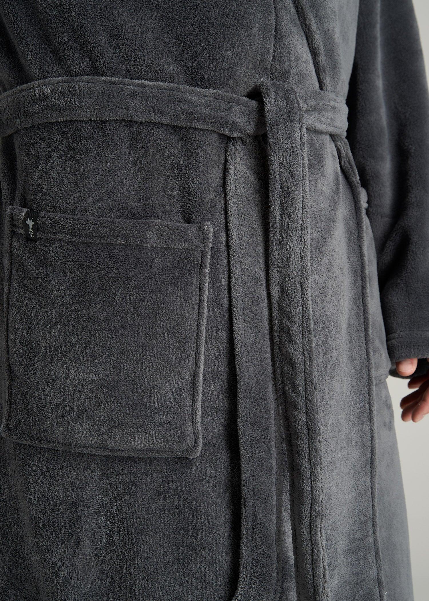 Tall Men's Robe in Charcoal Product Image