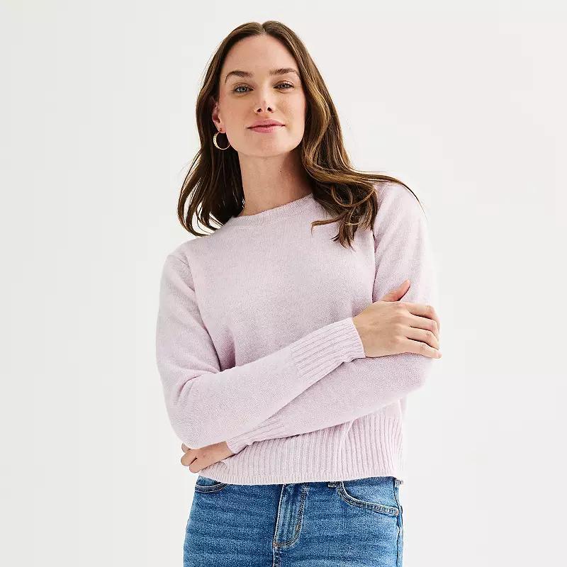 Women's Sonoma Goods For Life® Crewneck Sweater, Size: Small, Pitch Black Product Image