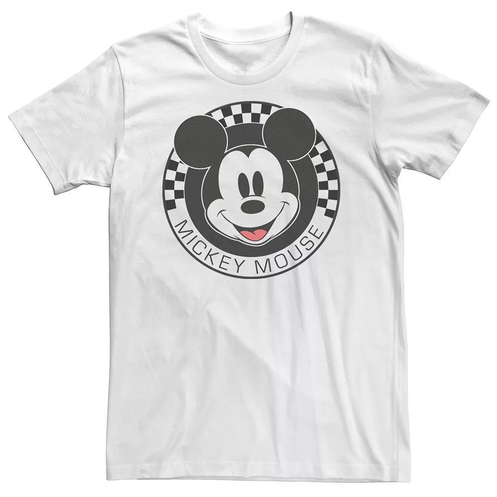 Big & Tall Disney Mickey & Friends Mickey Mouse Checkerboard Circle Tee, Men's, Size: 3XL Tall, White Product Image