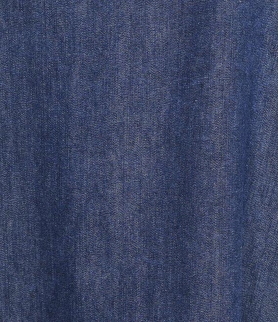 Reba Leona Denim Square Neck Sleeveless Maxi A-Line Dress Product Image