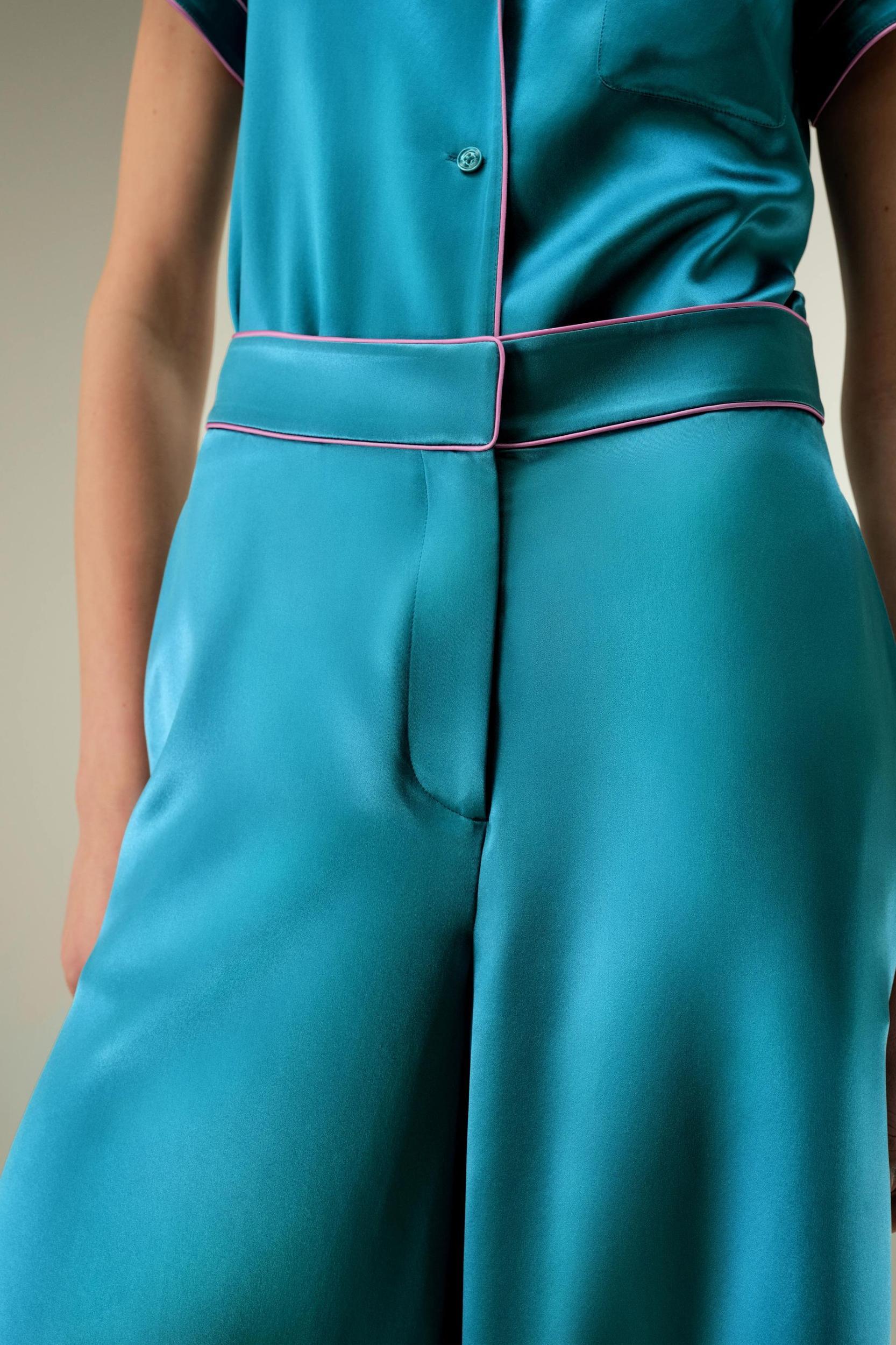 Contrast-Trimmed Silk Culottes Product Image