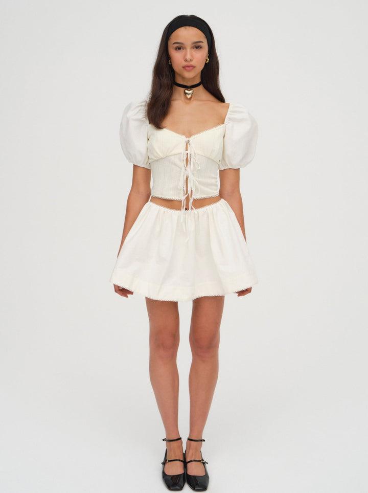 Billie Pointelle Top — Ivory Product Image