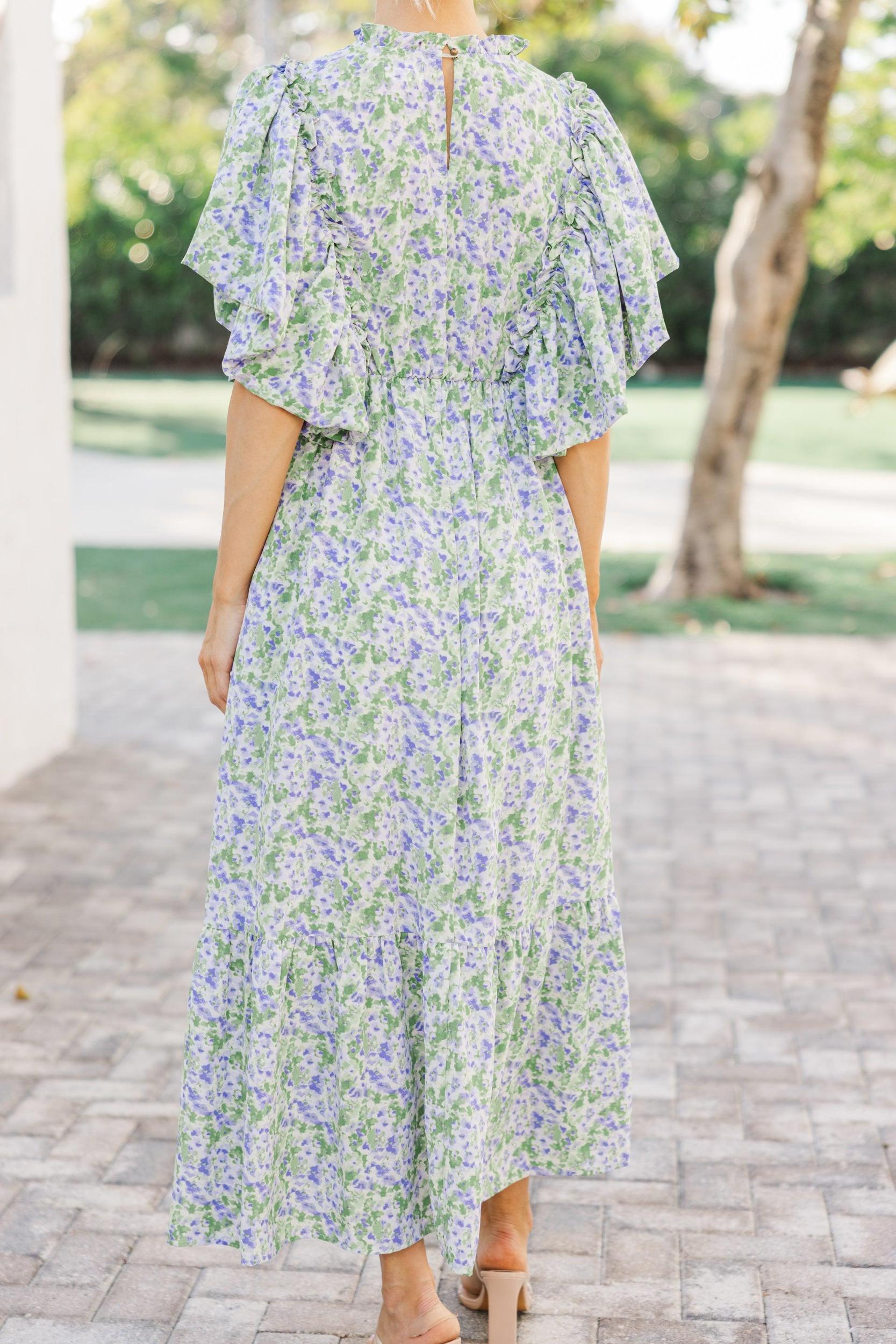 Say You Love It Purple Watercolor Midi Dress Female Product Image