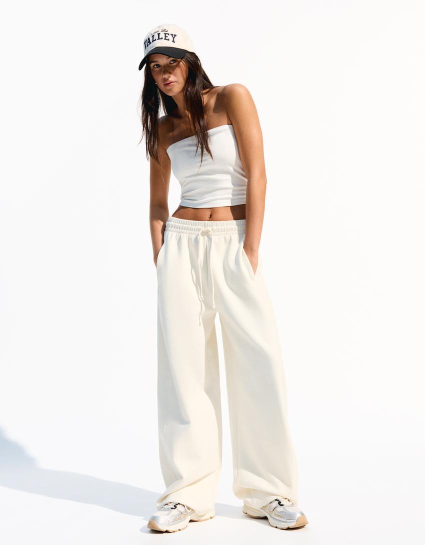 Sweatshirt material barrel pants Product Image