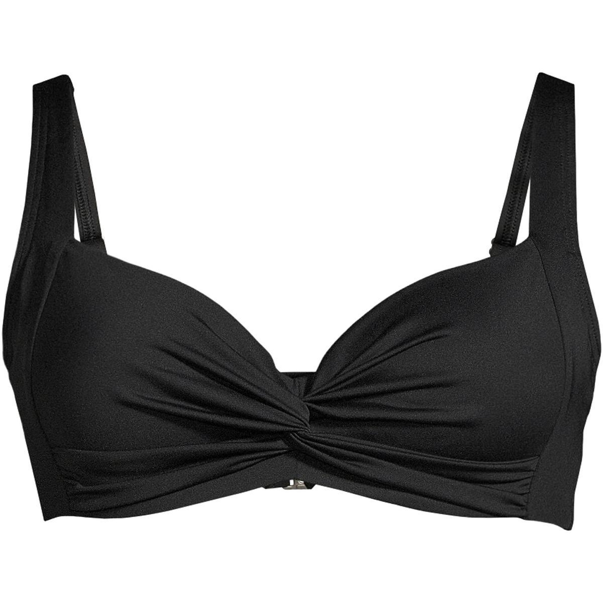 Plus Size Lands End Twist-Front Underwire Bikini Top, Womens Deep Blue Product Image