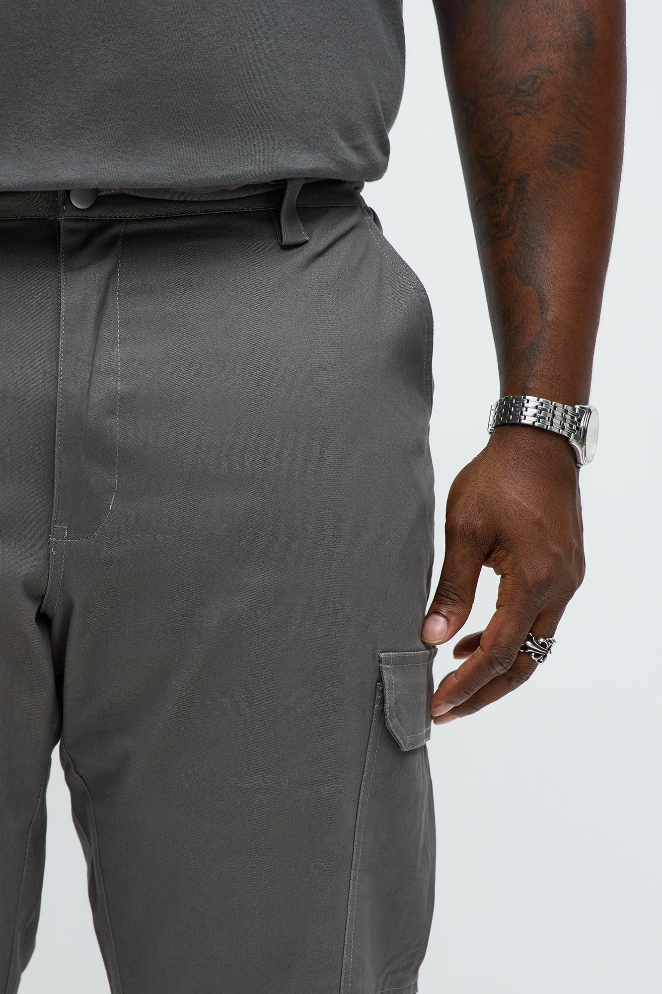 Stacked Slim Flare Kryptonite Cargo Pants - Grey Product Image