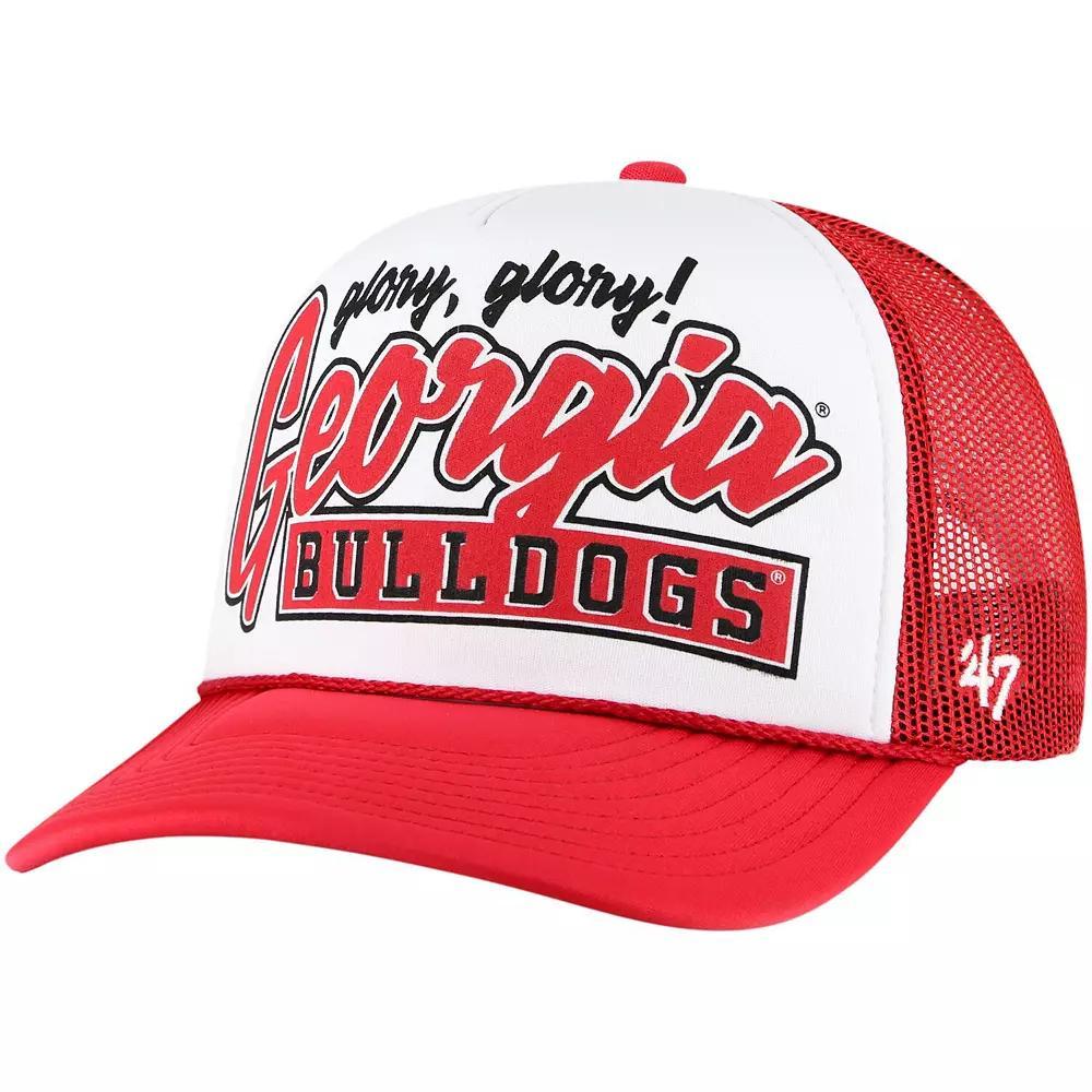 Men's '47 White/Red Georgia Bulldogs Article Foam Front Trucker Hat Product Image