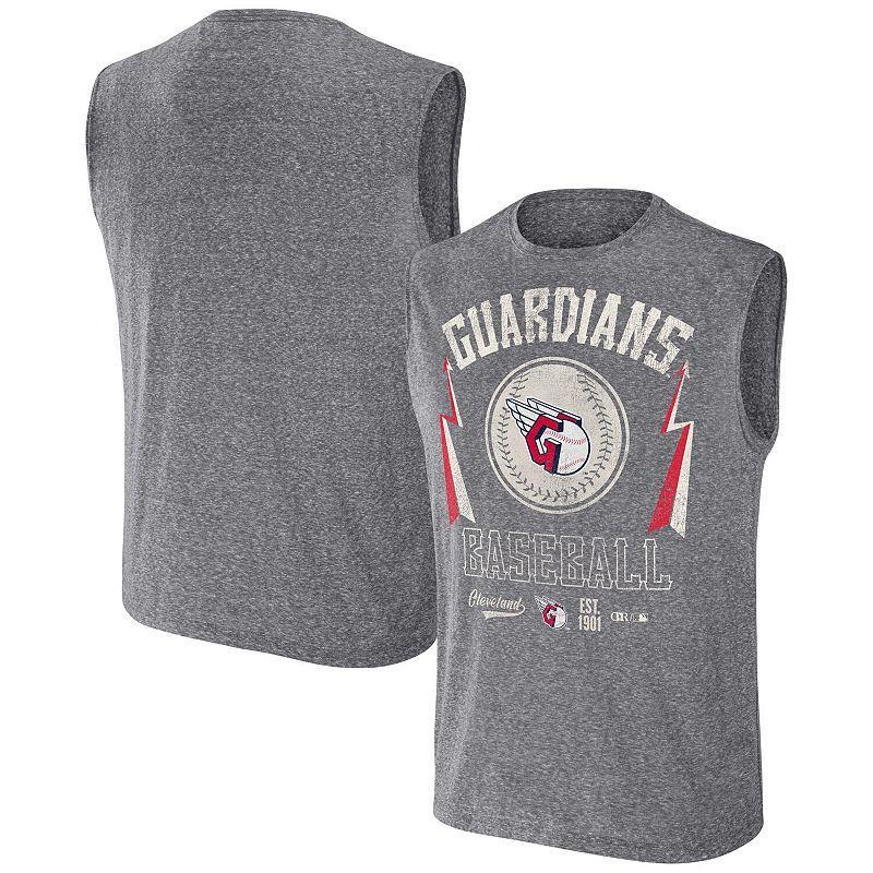 Men's Darius Rucker Collection by Fanatics Charcoal Cleveland Guardians Muscle Tank Top, Size: Small, Grd Charco Product Image